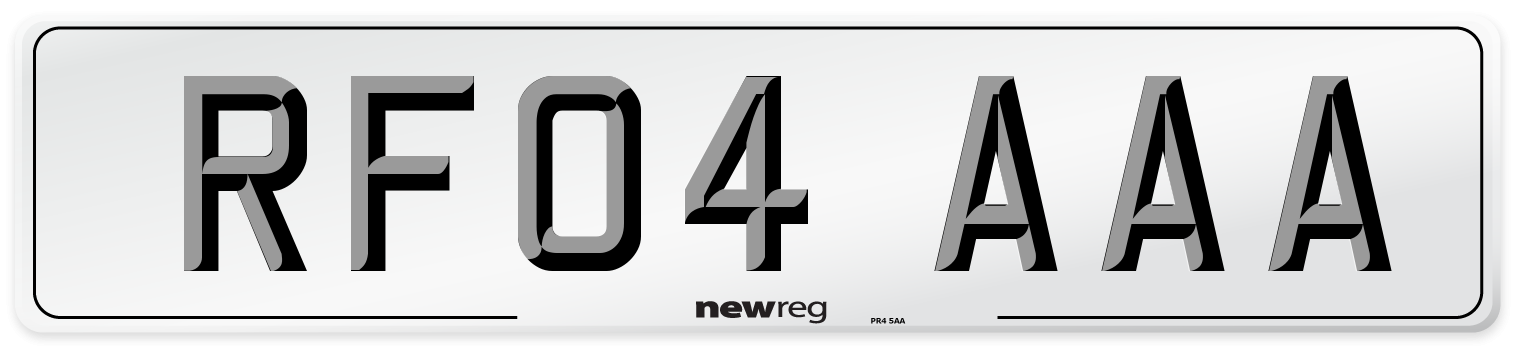 RF04 AAA Number Plate from New Reg